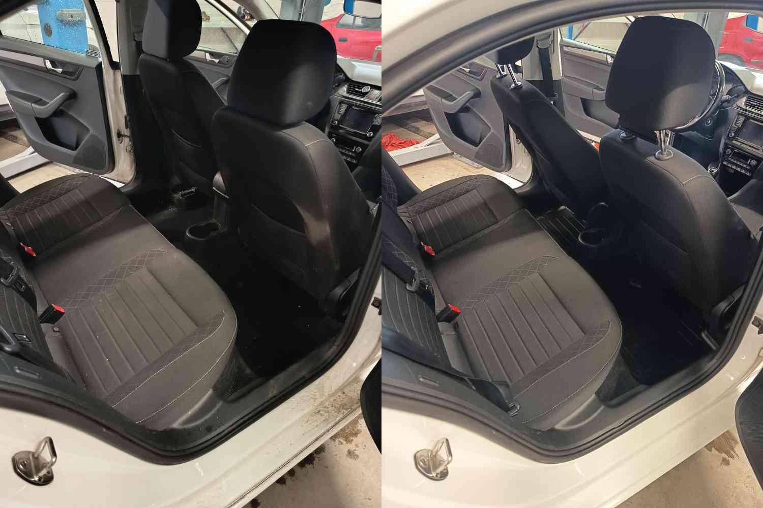 Škoda Rapid - zadní sedačky po čištění