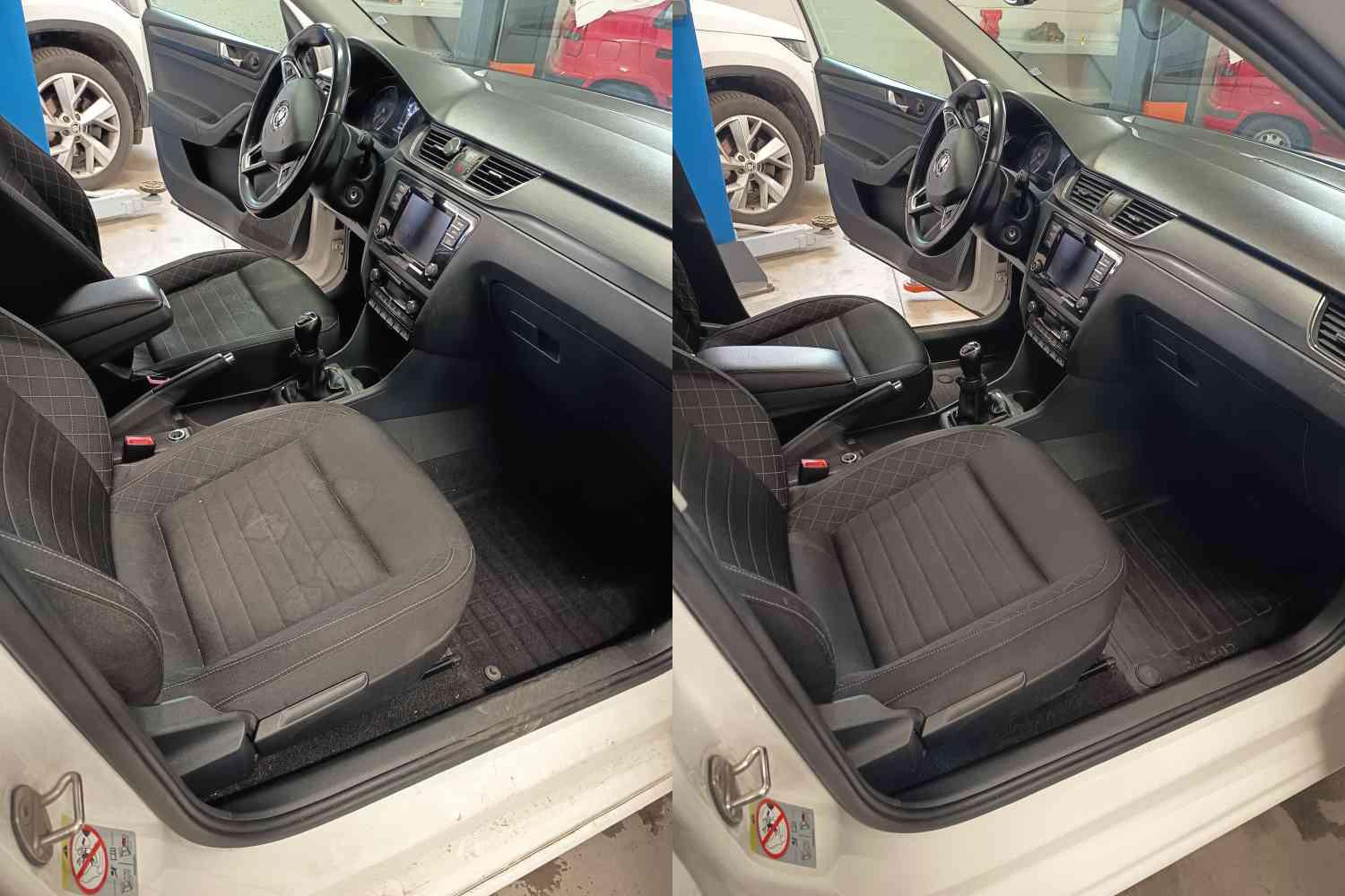 Škoda Rapid - interiér po čištění